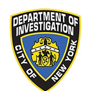 A police department of investigation patch.