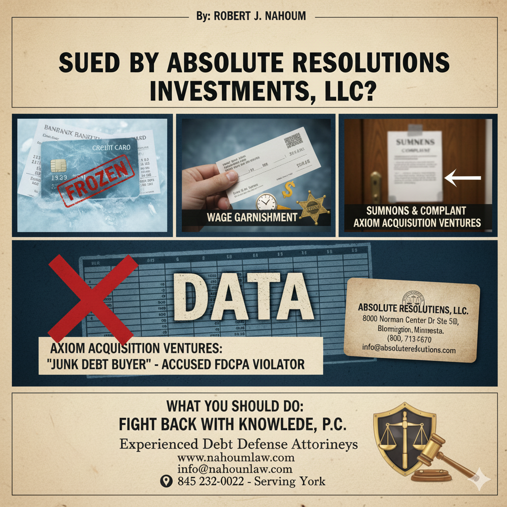 Sued By Absolute Resolutions Investments, LLC?