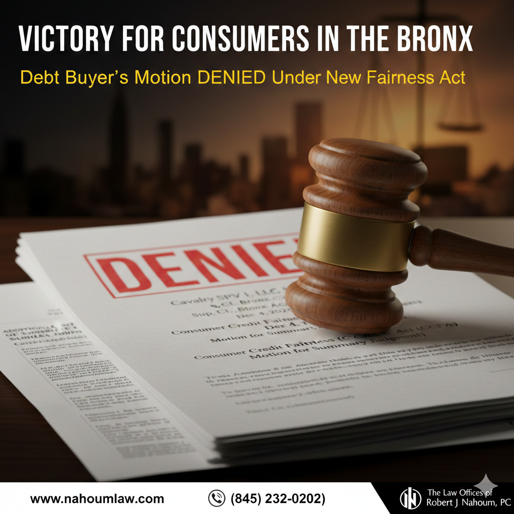 Bronx Court Denies Debt Buyer’s Motion for Summary Judgment for Failing to Follow New Consumer Protection Rules