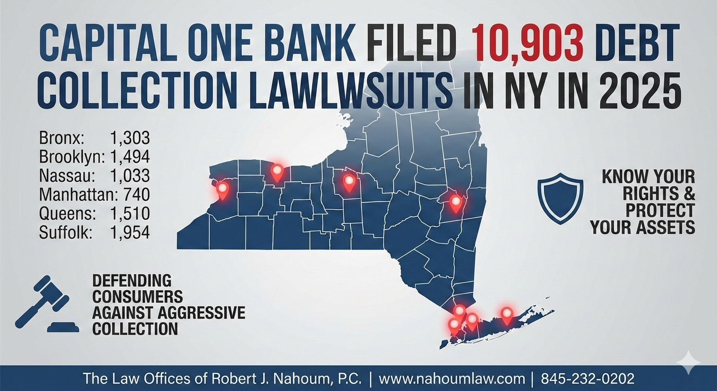 Capital One Bank Filed Nearly 11,000 New York Debt Collection Lawsuits in 2025