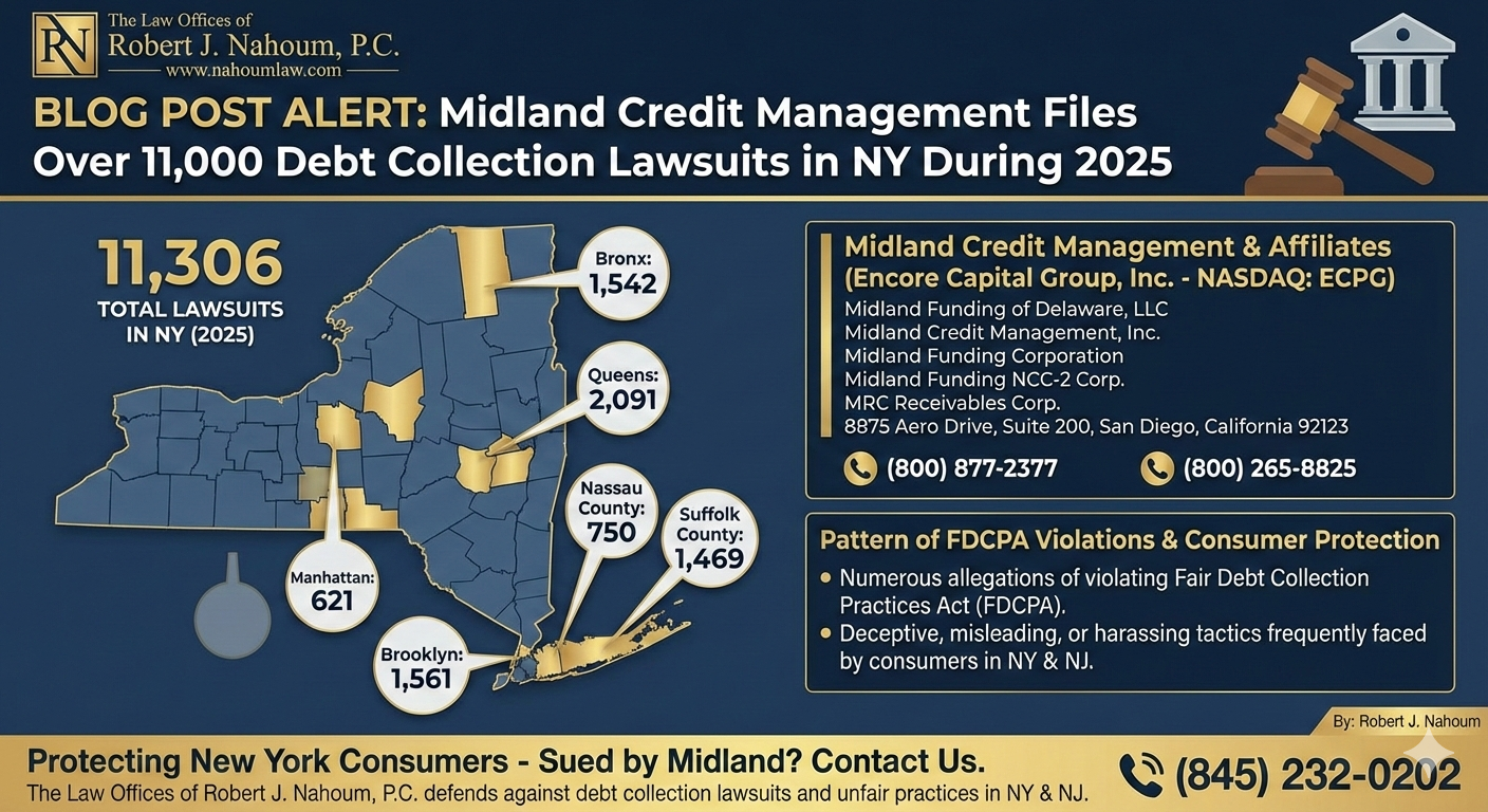 Midland Credit Management Filed Over 11,000 New York Debt Collection Lawsuits in 2025
