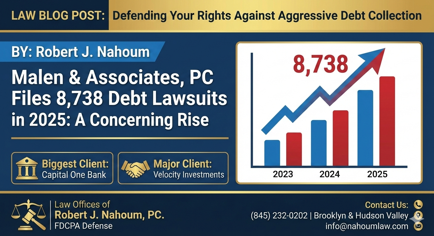 NY Debt Collection Surge: Malen & Associates, PC Filed 8,738 Lawsuits in 2025