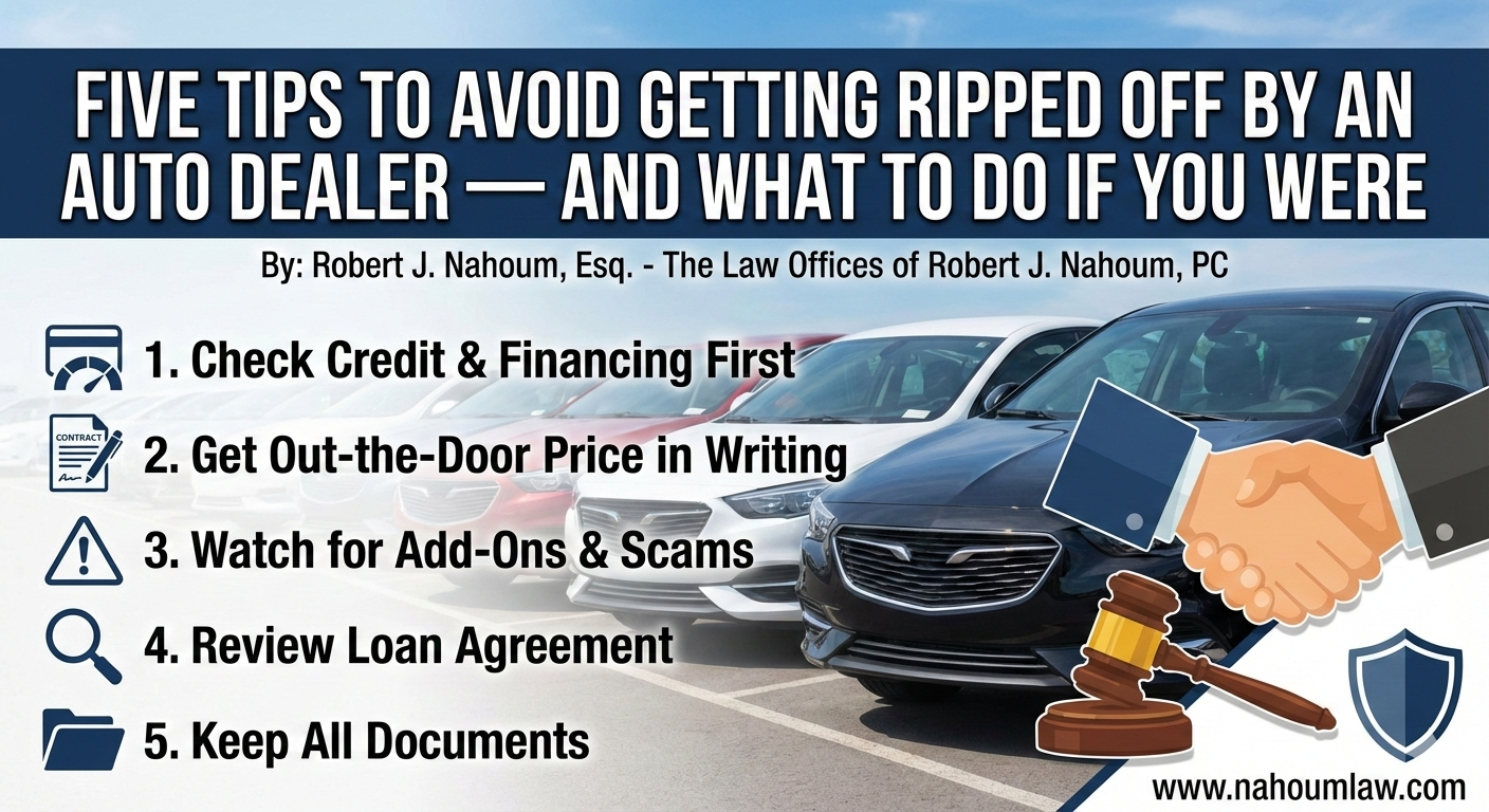 Five Tips to Avoid Getting Ripped Off by an Auto Dealer — And What to Do If You Were