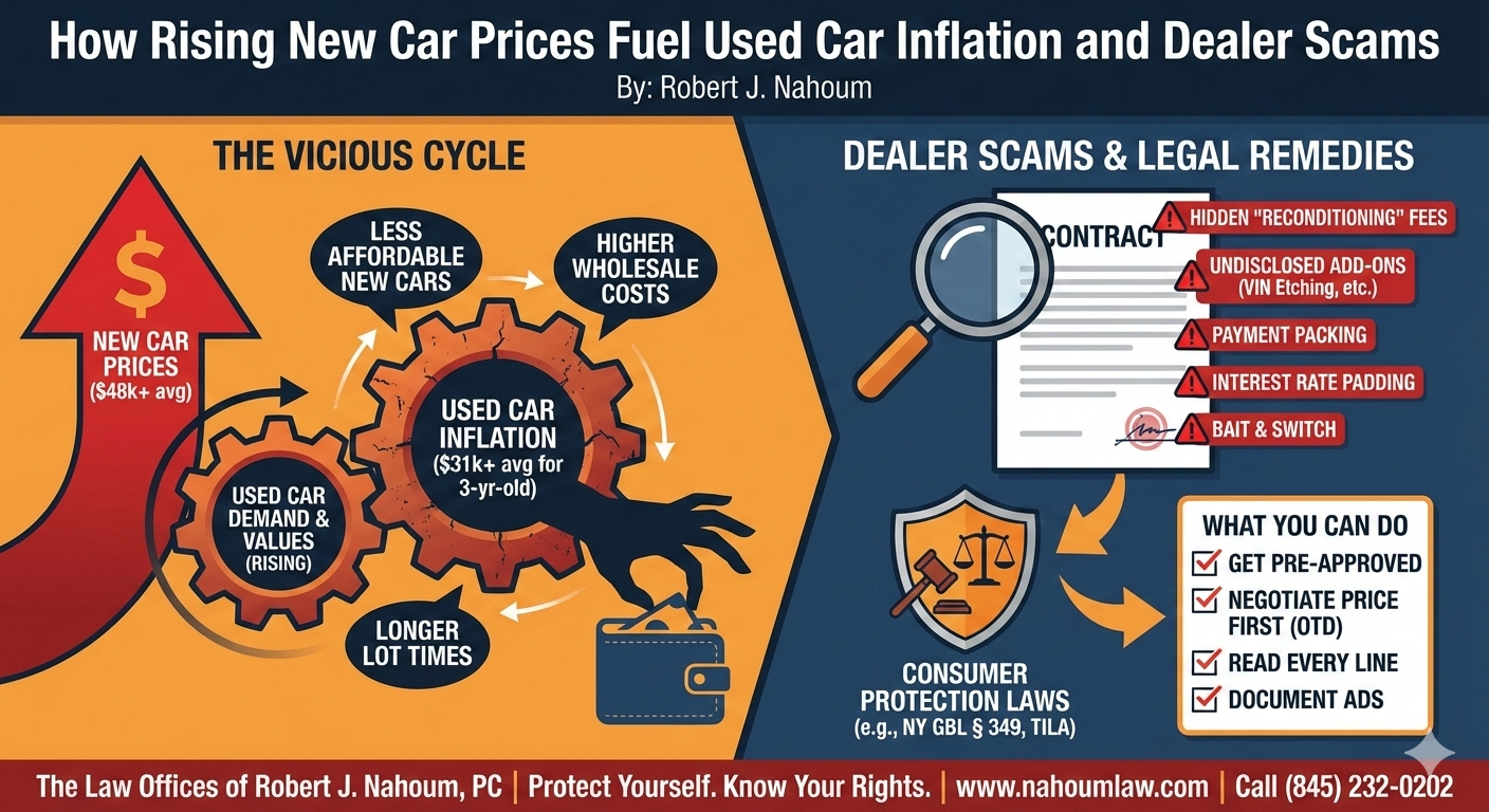 How Rising New Car Prices Fuel Used Car Inflation and Dealer Scams