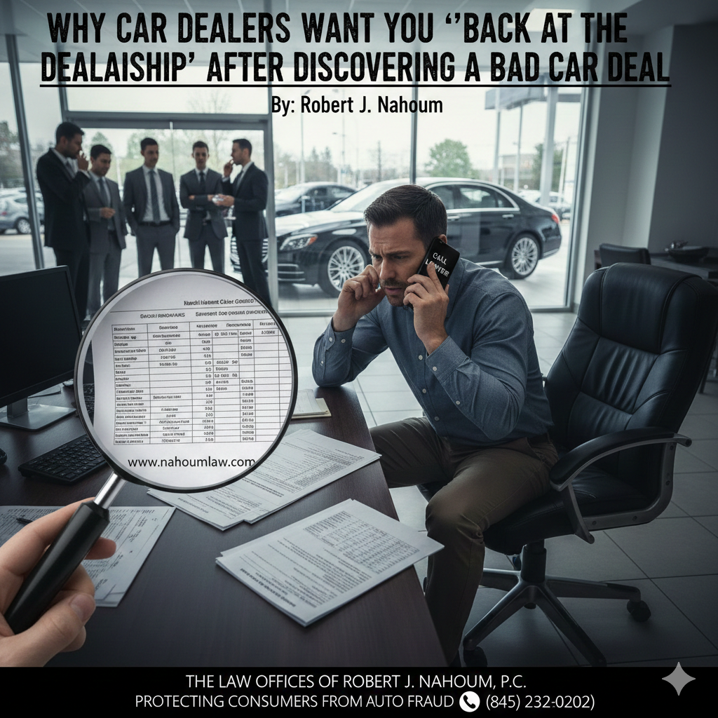 Why Car Dealers Want You “Back at the Dealership” After Discovering a Bad Car Deal