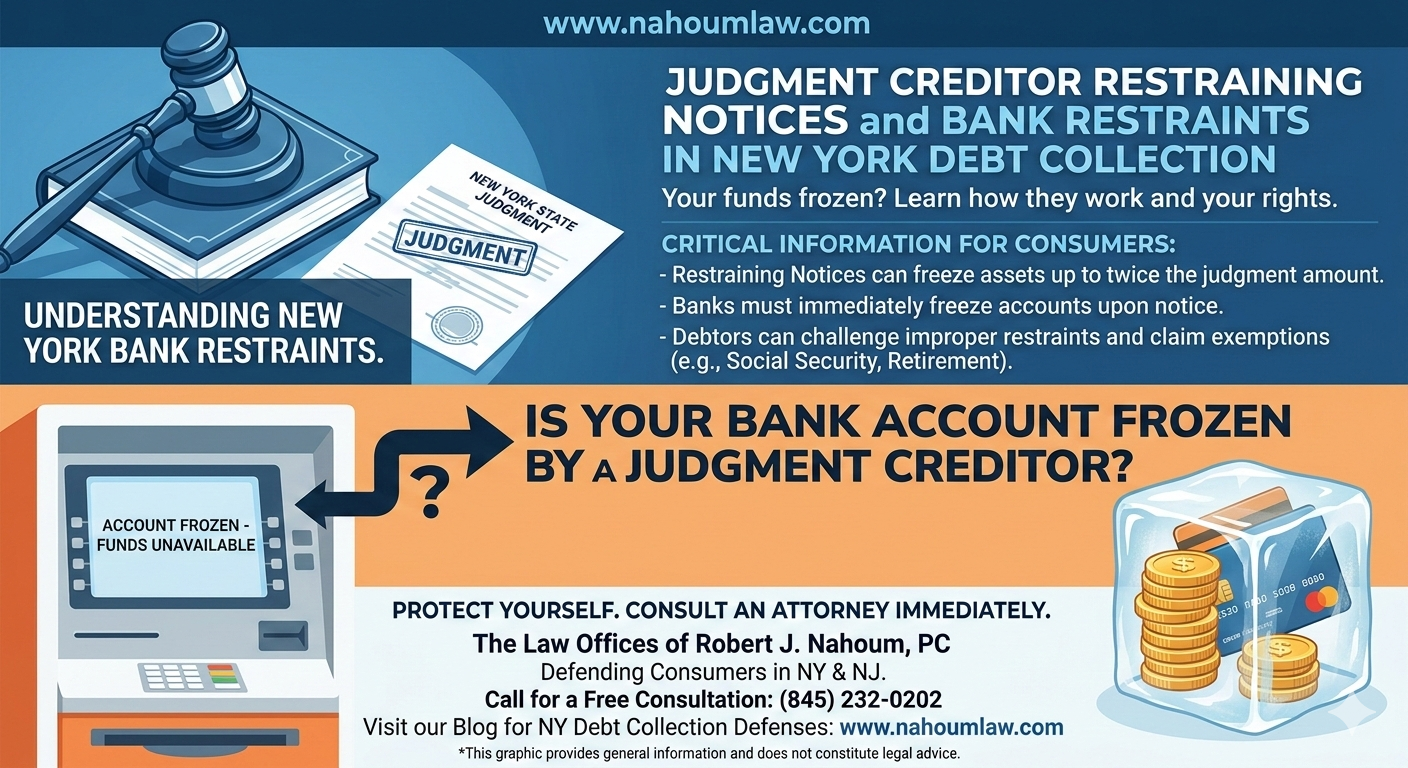 Judgment Creditor Restraining Notices and Bank Restraints in New York Debt Collection
