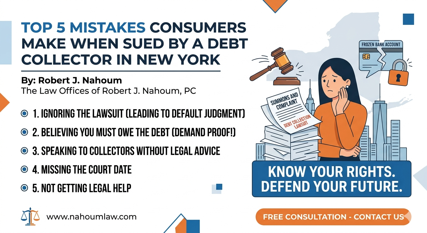 Top 5 Mistakes Consumers Make When Sued by a Debt Collector in New York