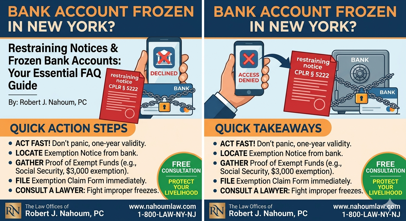 Restraining Notices & Frozen Bank Accounts in New York: Your Essential FAQ Guide