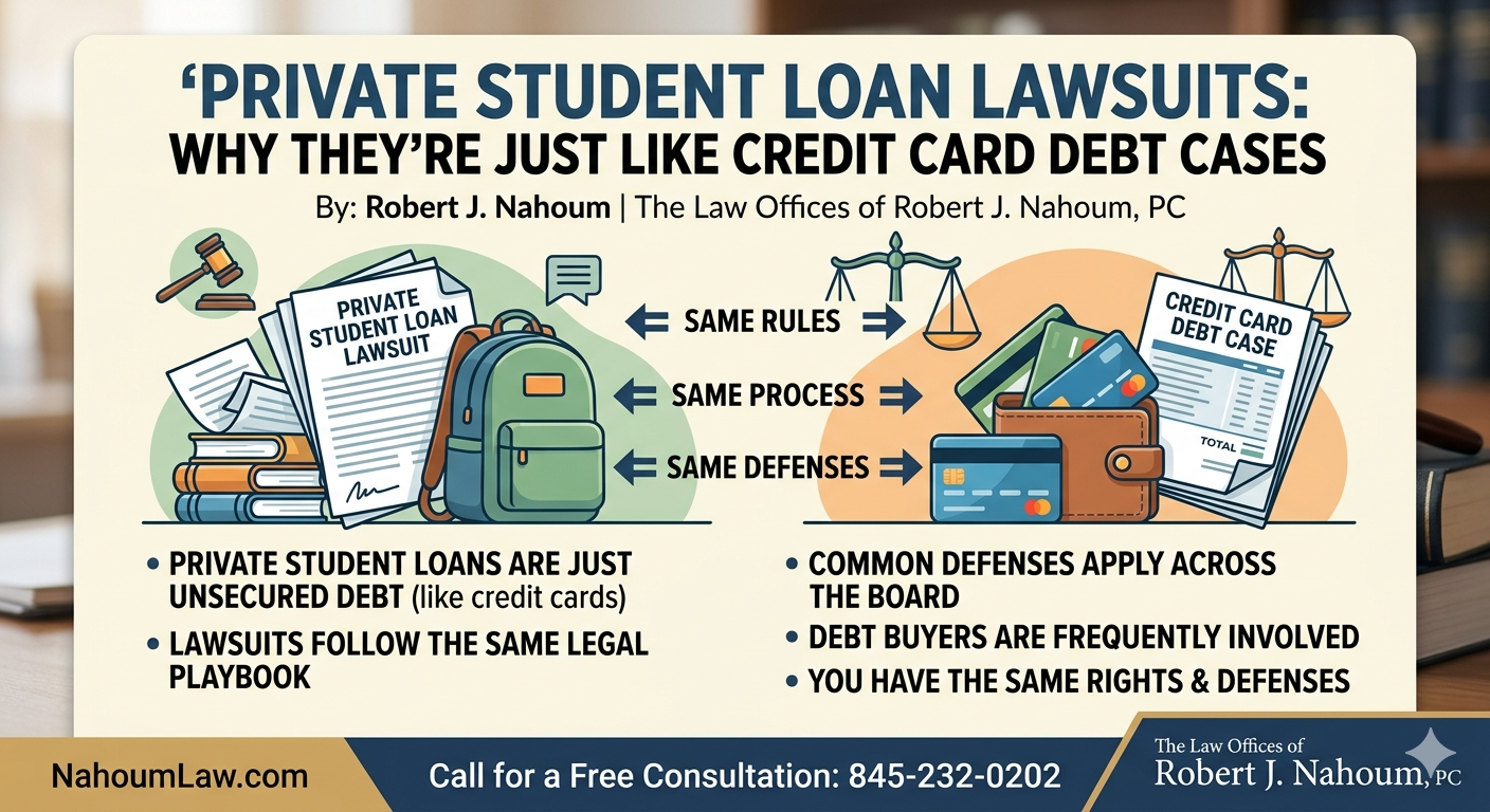 Private Student Loan Lawsuits: Why They’re Just Like Credit Card Debt Cases