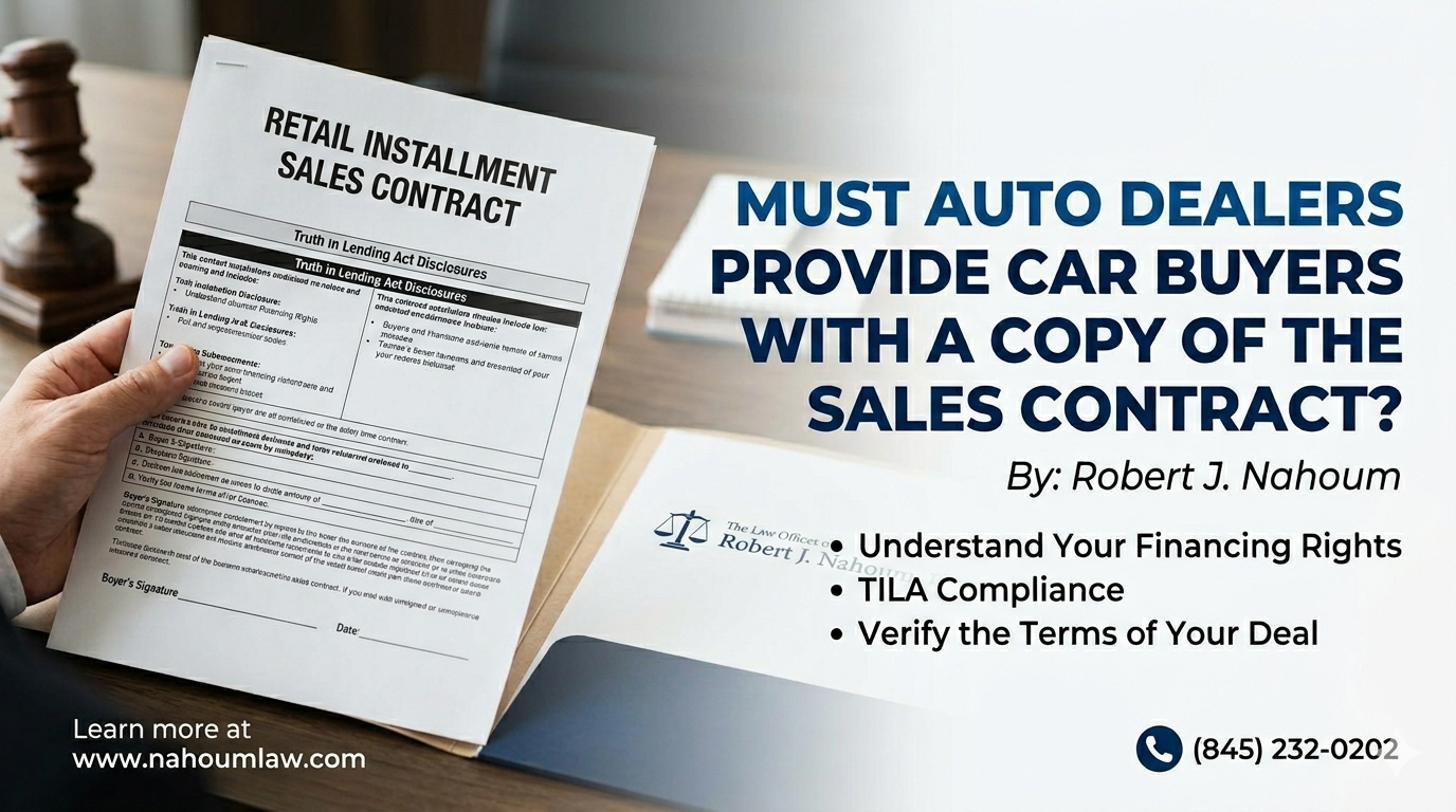 Must Auto Dealers Provide Finance Car Buyers with a Copy of the Sales Contract?